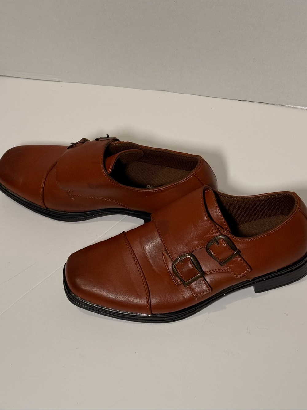 Deer Stags Mens Shoes Size 3 1/2 M Monk Strap Comfort Footwear Buckle Brown
